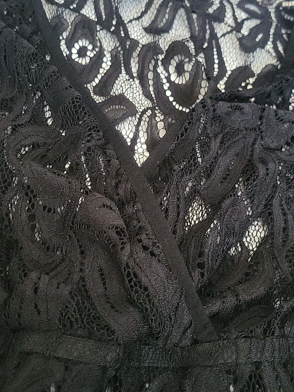 Black Lace Swim Cover Top 3X
